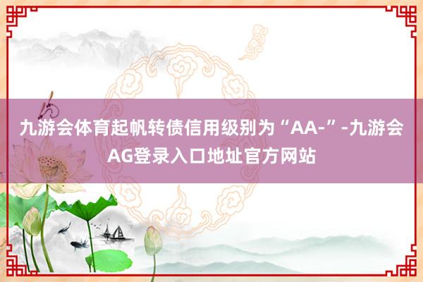 九游会体育起帆转债信用级别为“AA-”-九游会AG登录入口地址官方网站