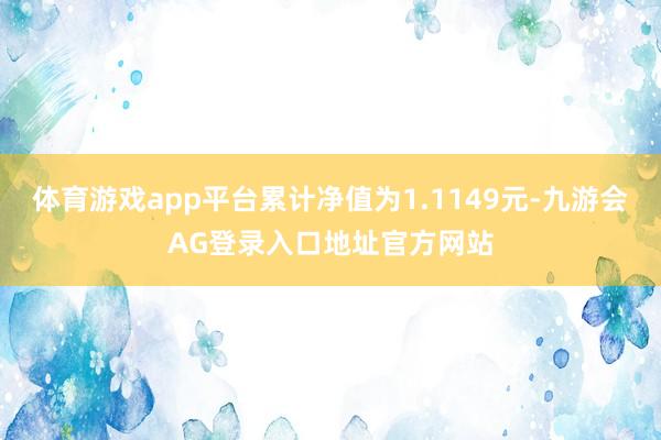 体育游戏app平台累计净值为1.1149元-九游会AG登录入口地址官方网站