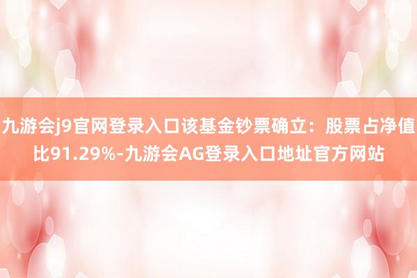 九游会j9官网登录入口该基金钞票确立：股票占净值比91.29%-九游会AG登录入口地址官方网站